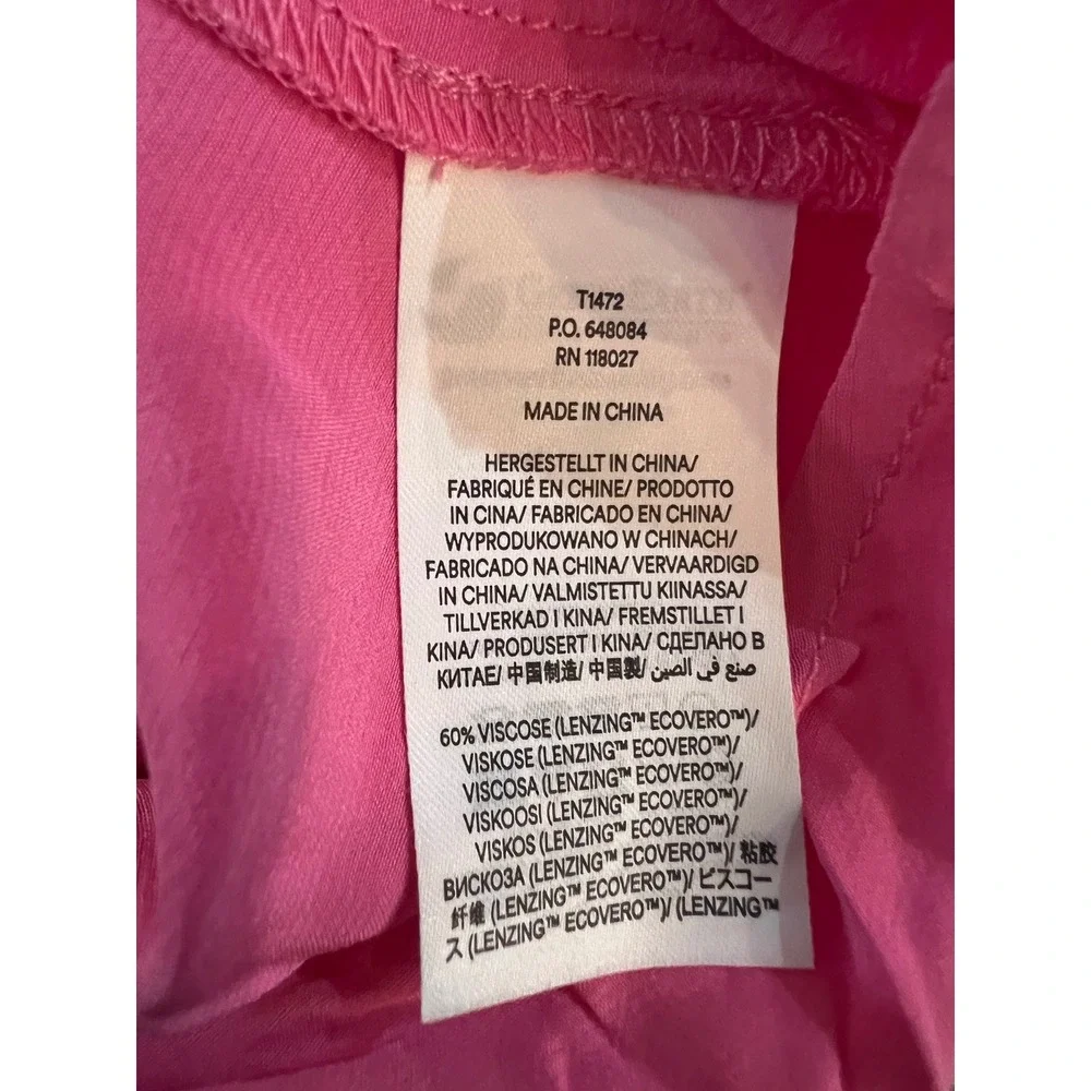 Boden Pink Orange Colorblock Viscose Blouse T1472 Womens US 2 UK 6 Long Sleeve